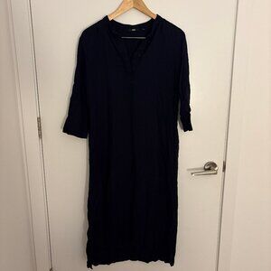 Uniqlo quarter sleeve dark navy dress